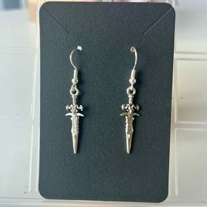 Metal sword earrings